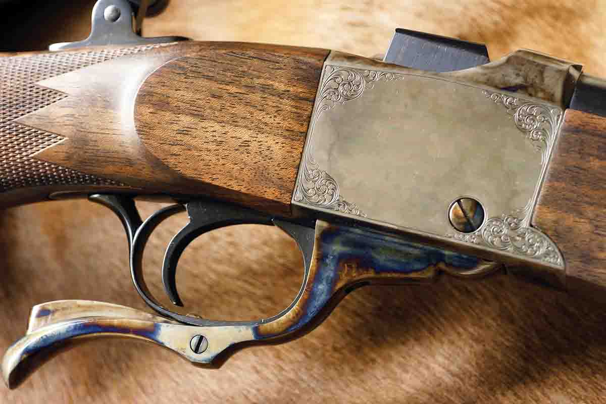 It took five years to complete the Ruger No. 1 custom-built rifle, with a good portion of the time taken up with making and fitting its octagonal barrel. Readily rebarreled? Hardly.